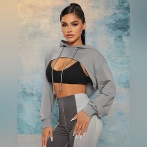 Gray cropped hoodie